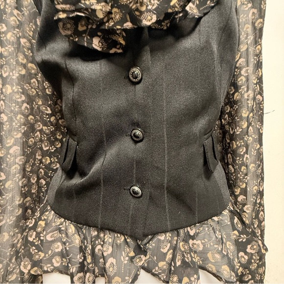 ECI New York Black Floral Blouse - Picture 3 of 7